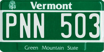 VT license plate PNN503