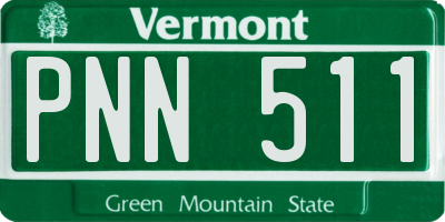 VT license plate PNN511