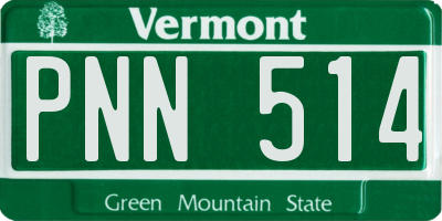 VT license plate PNN514