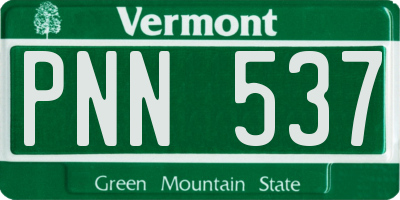 VT license plate PNN537