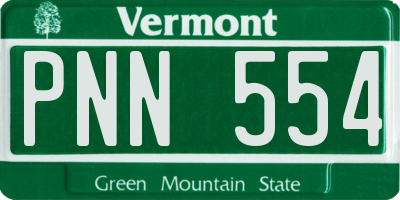 VT license plate PNN554
