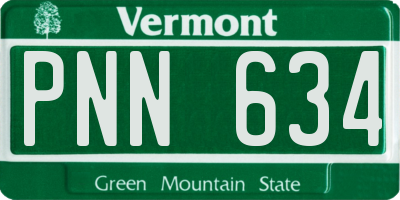 VT license plate PNN634