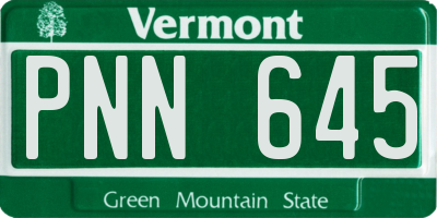 VT license plate PNN645