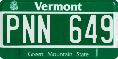 VT license plate PNN649