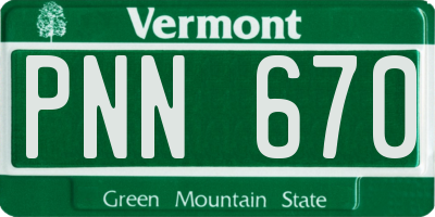 VT license plate PNN670