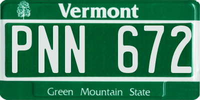 VT license plate PNN672