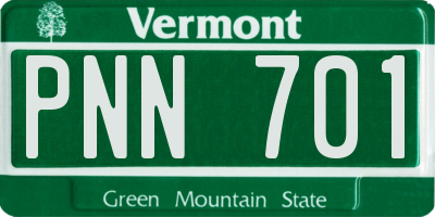 VT license plate PNN701