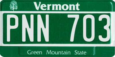 VT license plate PNN703