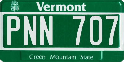 VT license plate PNN707