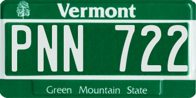 VT license plate PNN722