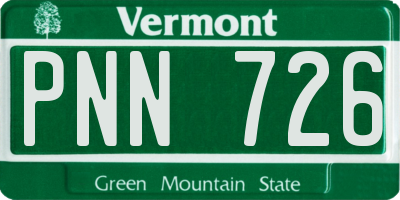 VT license plate PNN726