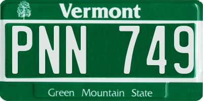 VT license plate PNN749