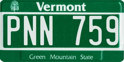 VT license plate PNN759
