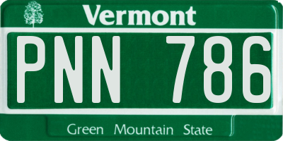 VT license plate PNN786
