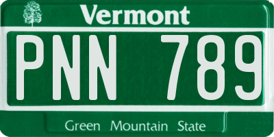 VT license plate PNN789