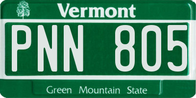VT license plate PNN805