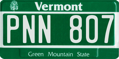 VT license plate PNN807
