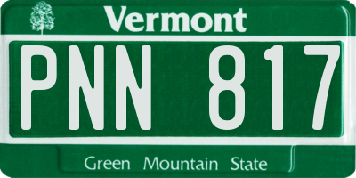 VT license plate PNN817