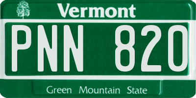 VT license plate PNN820