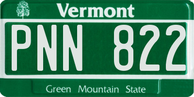 VT license plate PNN822