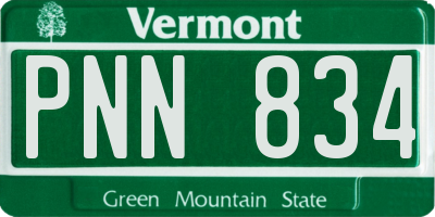 VT license plate PNN834