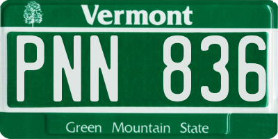 VT license plate PNN836