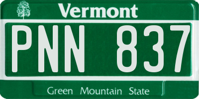 VT license plate PNN837