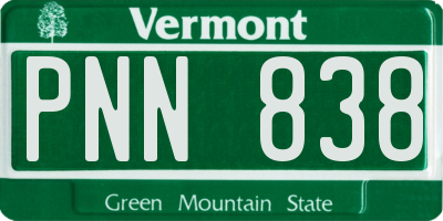VT license plate PNN838
