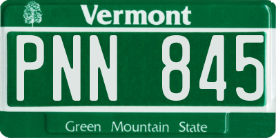 VT license plate PNN845