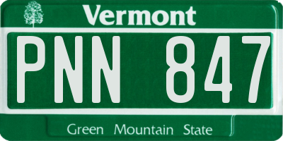 VT license plate PNN847