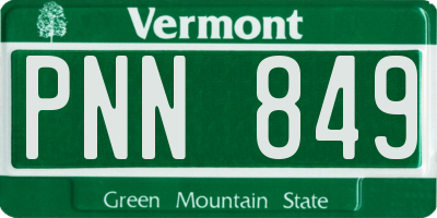 VT license plate PNN849