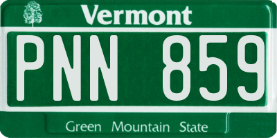 VT license plate PNN859