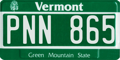 VT license plate PNN865