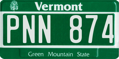 VT license plate PNN874