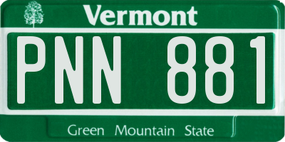 VT license plate PNN881