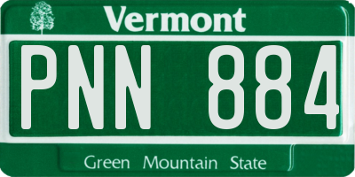 VT license plate PNN884