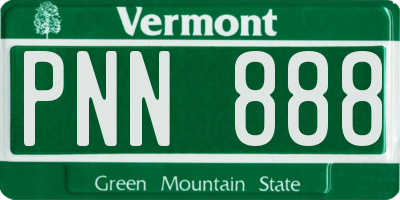 VT license plate PNN888