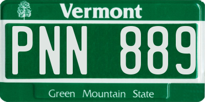 VT license plate PNN889