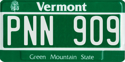 VT license plate PNN909