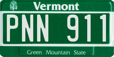 VT license plate PNN911
