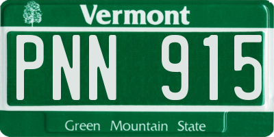 VT license plate PNN915