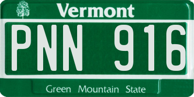 VT license plate PNN916