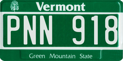 VT license plate PNN918