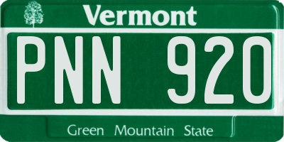 VT license plate PNN920