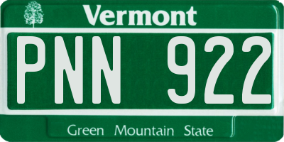 VT license plate PNN922