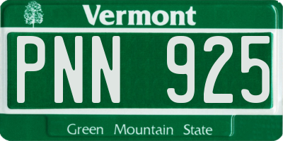 VT license plate PNN925