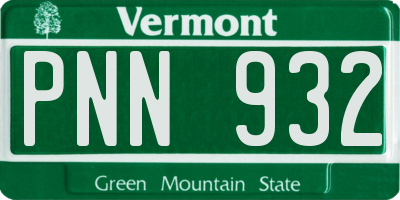 VT license plate PNN932