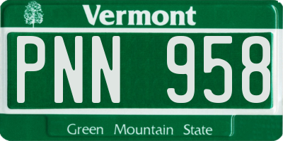 VT license plate PNN958