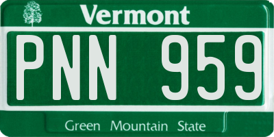 VT license plate PNN959