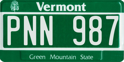 VT license plate PNN987